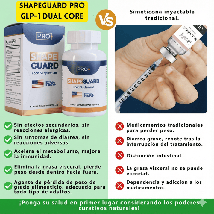 SHAPEGUARD PRO GLP 1 DUAL CORE - ADIÓS GRASA Y SOBREPESO, + SALUD INTESTINAL
