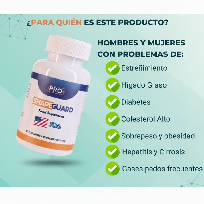 SHAPEGUARD🇺🇸 - GRASA ABDOMINAL, ESTREÑIMIENTO, HINCHAZÓN, HÍGADO GRASO.
